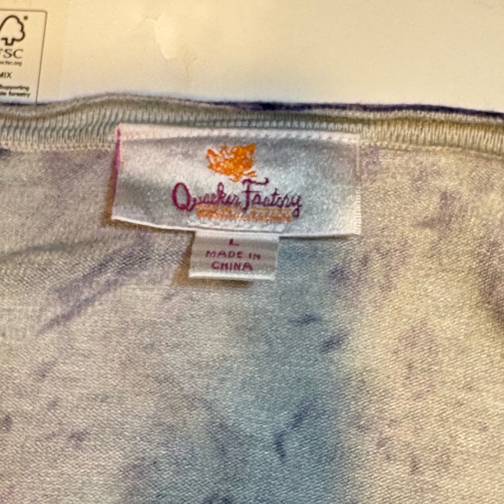 Quacker Factory women's floral-printed V-neck knit cardigan with gem button lg - Picture 10 of 11